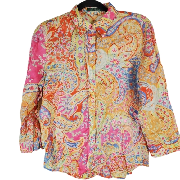 Ralph Lauren Tops - LAUREN RALPH LAUREN Paisley Print Button Down Size Med